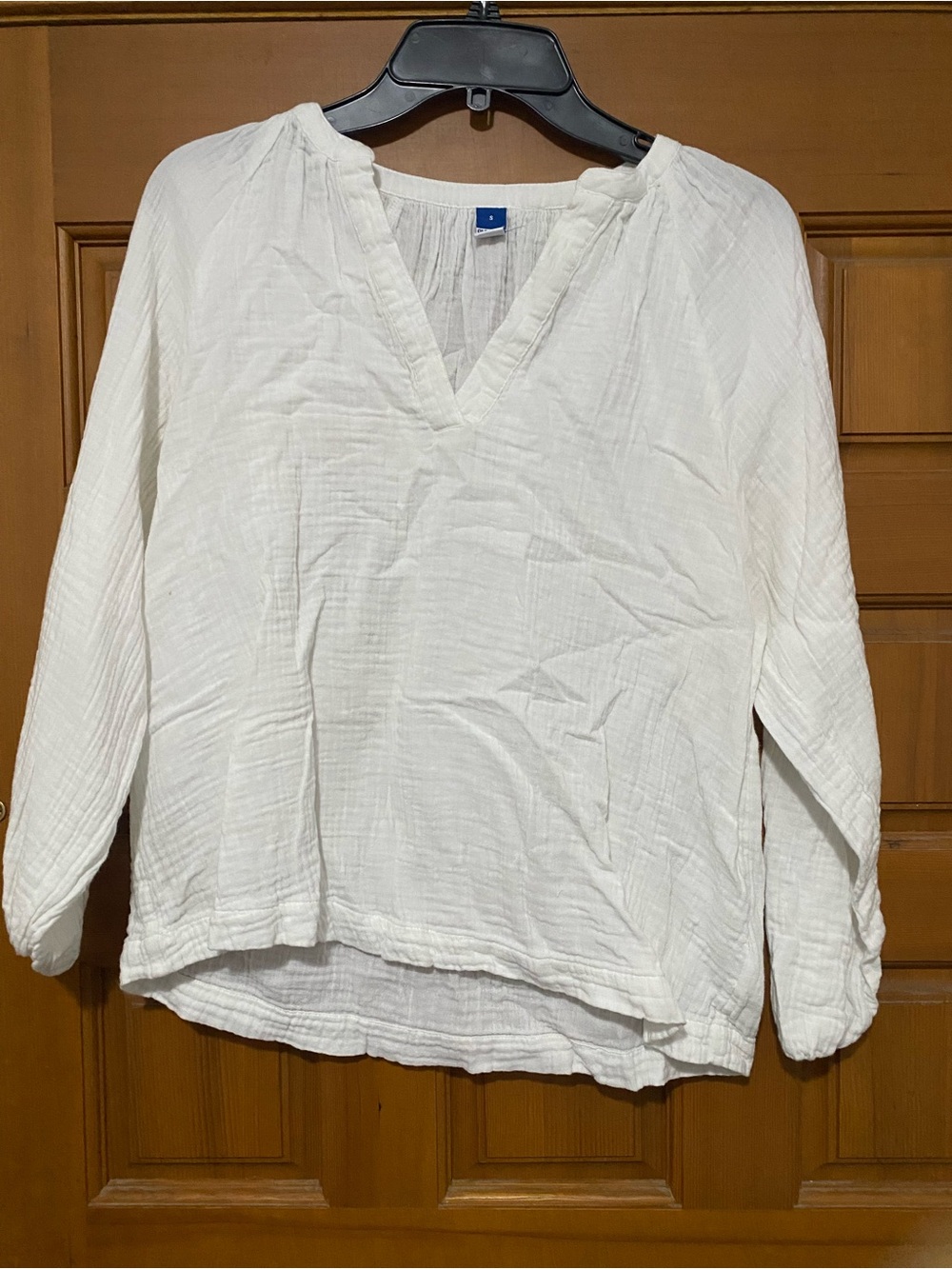 Old Navy White Gauze V-Neck Long-Sleeve Tunic
